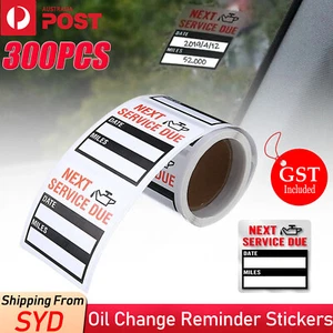 300PCS Next Oil Change Service Reminder Sticker Clear Window Lite Stickers AUS - Picture 1 of 9