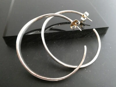 Ippolita Sterling Silver 925 Tapered Modernist Hoop 2" Earrings - Image 1 of 4