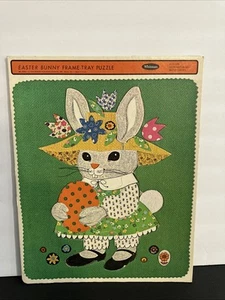 Vtg Rare Whitman 1968 Easter Bunny Frame Puzzle 14.5" x 12" - Picture 1 of 1
