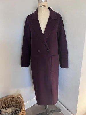 Abrigo halógeno para mujer Borgoña Nordstrom doble cara lana cómodo talla mediana Foto 1 de 4