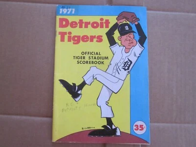 1971 Detroit Tigers vs Kansas City Royals Baseball Game Program - Image 1 of 4