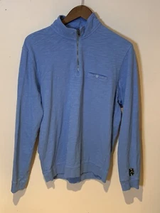 Johnnie O Mens Shirt Pullover Long Sleeve 1/4 Zip Cotton Blend Notre Dame Medium - Picture 1 of 8
