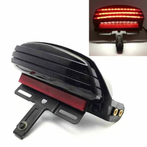 Luz de freno trasera LED para guardabarros de tres barras negras Smoke para motocicleta Harley Dyna FXST - Imagen 1 de 5