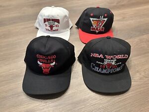 Vintage Chicago Bulls Snapback Hat Lot Of 4 90’s Championship 3Peat Jordan