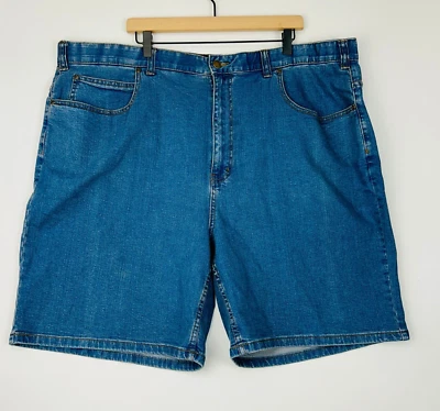 HB Harbor Bay Mens Jean Shorts 46 Blue Stretchy Jorts 8" Inseam Comfort Waistban - Image 1 of 4