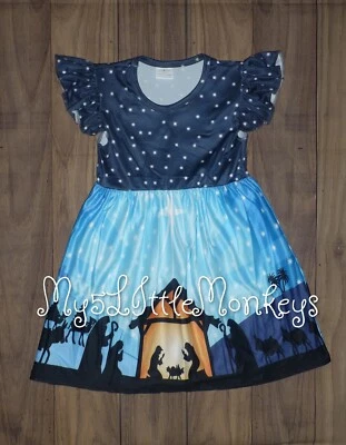 NUEVO Vestido Boutique Navidad Belén Niñas Sin Mangas Foto 1 de 2