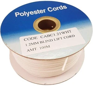 100 mt Rollo Cordón Ciego Romano FUERTE Blanco 1,2 mm Carrete a Granel Cuerda - Imagen 1 de 4
