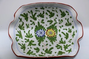 Italian Pottery Hand Painted Mario Sambuco Floral Bowl Plate Scalloped Edge - Picture 1 of 4