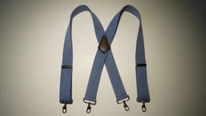 Men's Suspenders with 2 Sided Material, Clips and Loop Snaps, USA Made - Picture 1 of 5