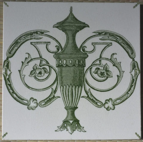 ANTIQUE BOOTE - VICTORIAN TRANSFER - MAJOLICA TILE C1900 Cover