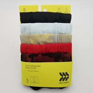 Boys Boxer Brief Cotton Blend 5 pack All in motion Youth Size Small 6/7 - Picture 1 of 8