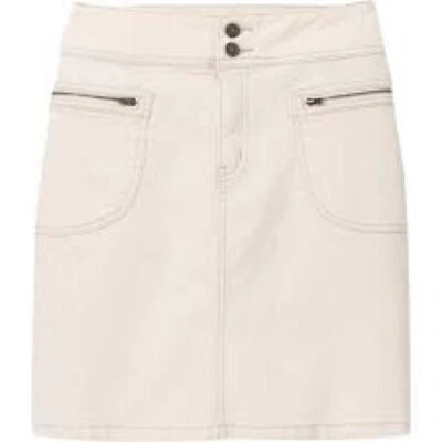 Saia Broadway Feminina Prana 0 Bolsos Elásticos Denim Casual Natural Nova Com Etiqueta - Imagem 1 de 4