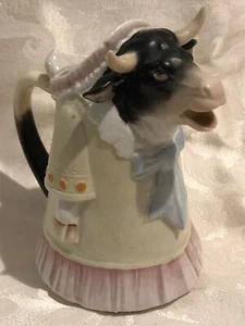 German "Schafer & Vater" Pitcher - Bull in Apron - Antique and Perfect 5 1/2" - Picture 1 of 12