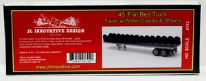 JL Innovative Designs 392 HO 45' Flat Bed Semi Trailer w RR Wheels & Cradle NIB  - Picture 1 of 2