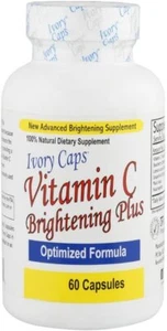 IVORY CAPS NATURAL VITAMIN C BRIGHTENING PLUS PILLS OPTIMIZED FORMULA - 1 BOTTLE - Picture 1 of 2
