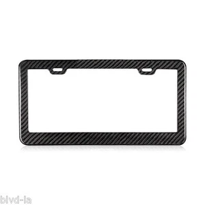 REAL 100% CARBON FIBER LICENSE PLATE FRAME TAG COVER PREMIUM 3K TWILL JDM /FF - Picture 1 of 4