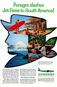Vintage print ad 1961 Panagra airline Slashes Jet Fares to South America Plane - Picture 1 of 2