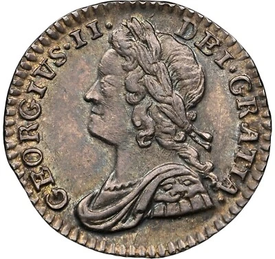 England - 1750 George II Maundy 1d - NGC MS65 - TOP POP FINEST GRADED! - Image 1 of 4