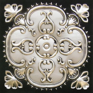 # 217 - Antigua plata 2'x2' PVC imitación lata azulejos decorativos pegamento/rejilla - Imagen 1 de 2