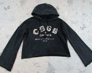EUC Rare Lucky Brand CBGB & OMFUG Home Of Underground Rock distressed hoodie XS - Picture 1 of 6
