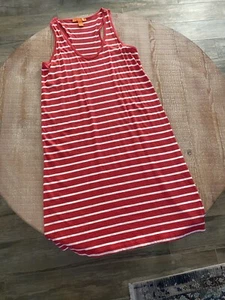 Joe Fresh Tank Dress size xs red white stripe stretchy lightweight jersey cotton - Picture 1 of 9