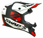 Casco Helmet Off Road Cross Moto Swaps Swaps S818 Nero Bianco Rosso Taglia M