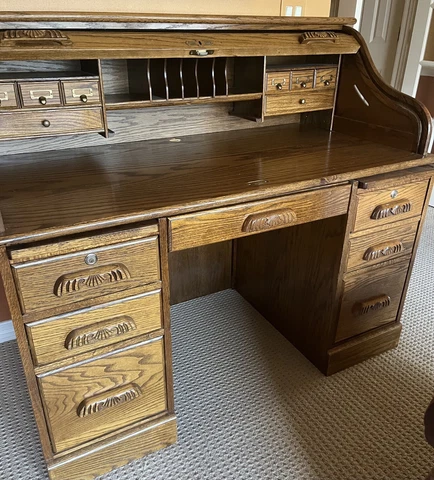 50 Year Old Roll Top Desk Cover