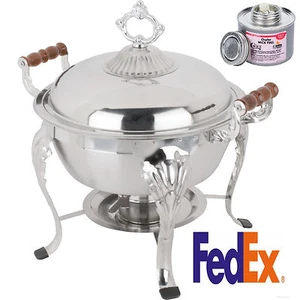 CLÁSICO 5QT Chafer Redonda Inoxidable Plato Chafing Catering Buffet Calentador Descuento - Imagen 1 de 9