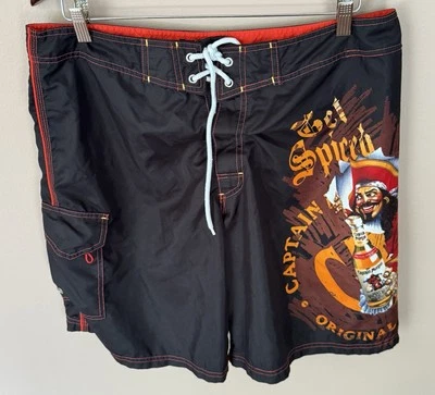 Pantalones cortos de carga Captain Morgan Rum para hombre talla 36 negros trajes de baño Foto 1 de 4