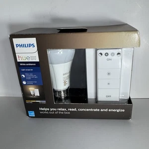 Philips Hue White Ambiance LED Smart Bulb Starter Kit 800 Lumens Dimmer New - Picture 1 of 5