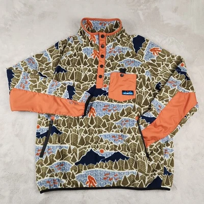 Pullover polar a presión Kavu Teannaway estampado de caminata Sasquatch camping para hombre talla L Foto 1 de 4