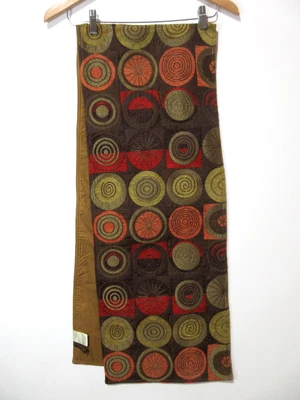 12.5" x 67" Serendipity Table Runner Tapestry Circles EARTH COLORS Brown Red - Image 1 of 4