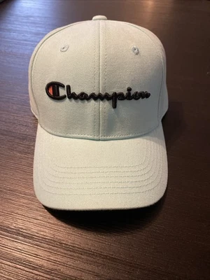 NUEVO SIN ETIQUETAS Champion Clásico Sarga Sombrero Como Nuevo Azul Claro/Correa Ajustable Gorra Trasera Foto 1 de 4