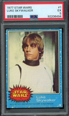 1977 Topps Star Wars #1 Luke Skywalker PSA 5 RC Rookie - Image 1 of 2