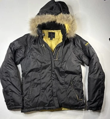 Chaqueta Phat Bebé De Colección Para Mujer S Y2K Negra Amarilla Piel de Coyote Bolsillos Cremallera Foto 1 de 4