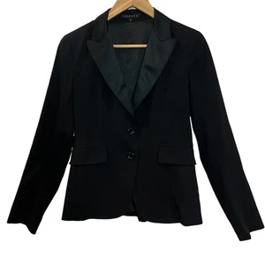 Theory Black Career Wear Blazer Viscose Wool Elastane Blends 81176115 USA Size 8 - Picture 1 of 12