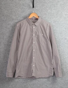 Rohan Newtown Long Sleeve Shirt Burgundy White Gingham Size L - Picture 1 of 14