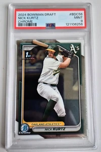 2024 Bowman Draft Nick Kurtz 1st Bowman Chrome PSA 9 MINT - Athletics - Picture 1 of 2