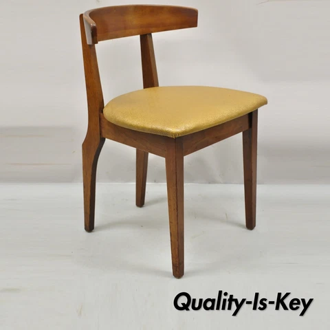 Mid Century Modern Cherry Wood Curved Back Hoof Leg Dining Side Chair Cover