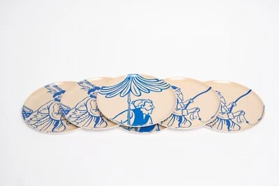 Juego de 7 platos de ensalada azul cobalto Thomas Paul de melamina Hong Kong Gardens 8" Foto 1 de 2