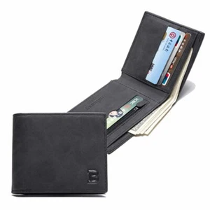 Billetera Delgada Personalizada Doble Para Hombre Billeteras Cuero Grabado Regalo Para Hombres - Imagen 1 de 12