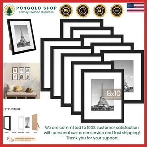 Polished Black 8x10 Picture Frame Set - Easy to Mount, Perfect for Family Photos - Picture 1 of 8