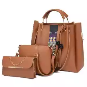 Juego de 3 bolsos de mano de cuero PU para mujer - Imagen 1 de 2