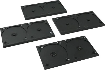 (10) CD2R42BK 2 Disc Capacity Black CD DVD Glue In Longbox Replacement Tray - Image 1 of 2