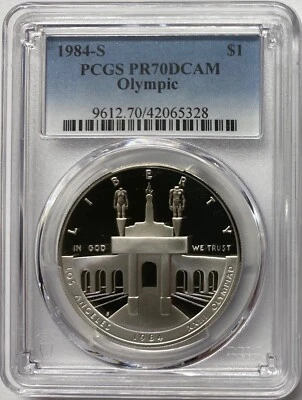 1984-S Olympic Silver Dollar PCGS PR-70 DCAM - Image 1 of 4