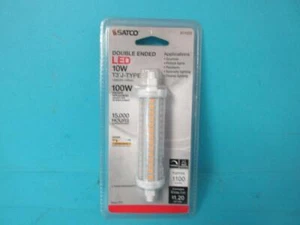LOT OF 2 SATCO 11222 LED LIGHT BULB 10W T3J TYPE LINEAR DOUBLE ENDED FLOODLIGHT - Picture 1 of 9