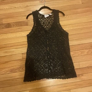 Dana Scott Vintage Crochet Vest Size S - Picture 1 of 4