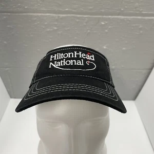 HILTON HEAD NATIONAL Mens Visor Hat Cap Strap Back Adjustable Black - Picture 1 of 9