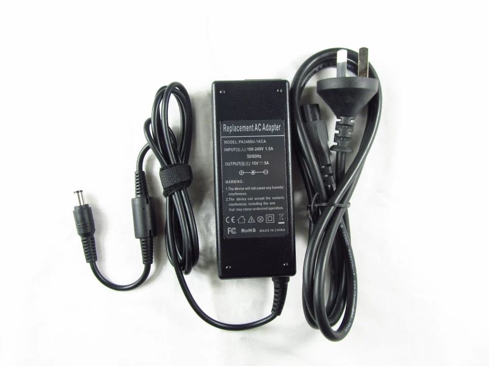 15V 5A 75W CHARGER SUPPLY FOR TOSHIBA TECRA M10-10W AC LAPTOP POWER ADAPTER PSU - image 1 of 1