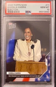 2020 Topps Now KAMALA HARRIS #11 1st Female Vice President PSA 10 Gem Mint - Picture 1 of 2